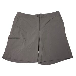 LLBean Women's Size 12 Gray Nylon Spandex Cargo Shorts waist 32 Regular Fit